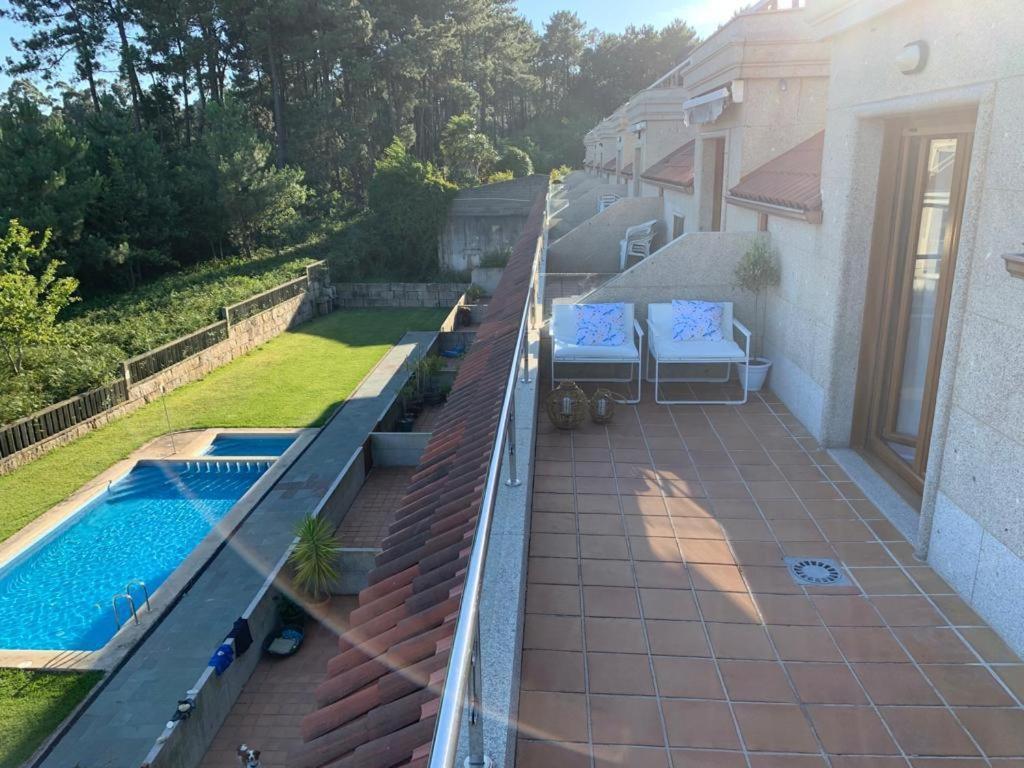 "Sanxenxo Holidays" Atico Con Garaje, Barbacoa Y Piscina A 5 Min Del Centro Eksteriør bilde